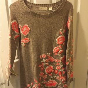 Anthropologie Flower Sweater