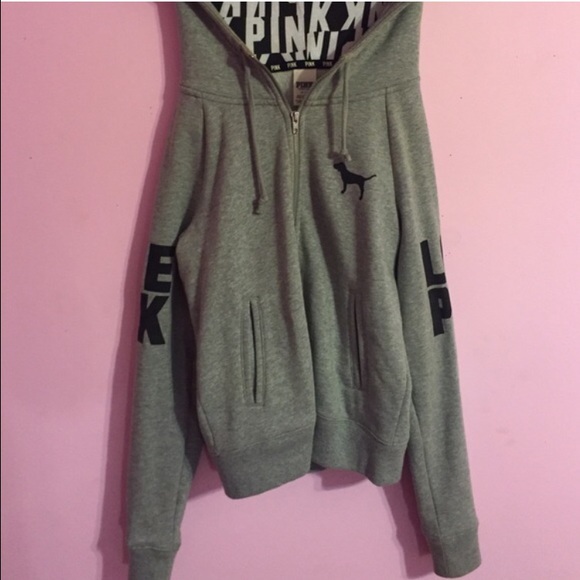 Gray PINK Hoodie