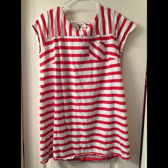 Red N White stripped mini dress