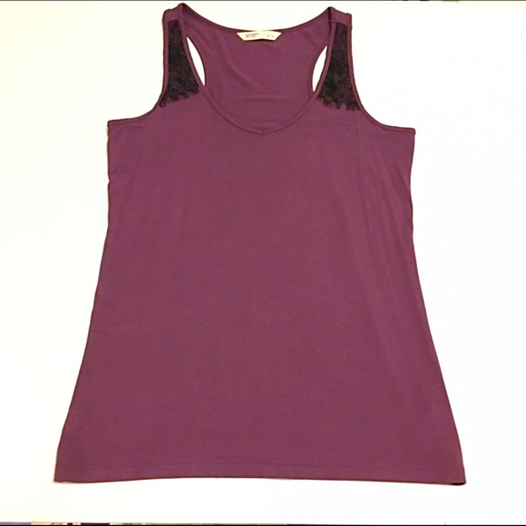 🎽Plum & Black Lace Dressy Racerback Tank - Picture 1 of 4