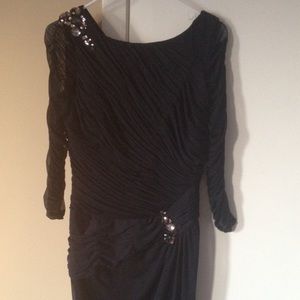 gown party chic maxi chiffon ruched size 6