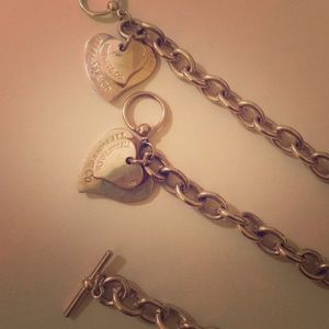 Silver Tiffany and co necklace and bracelet