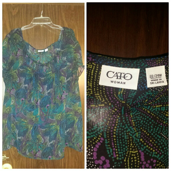 Multicolored sheer top