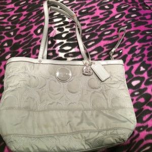 Gray coach purse