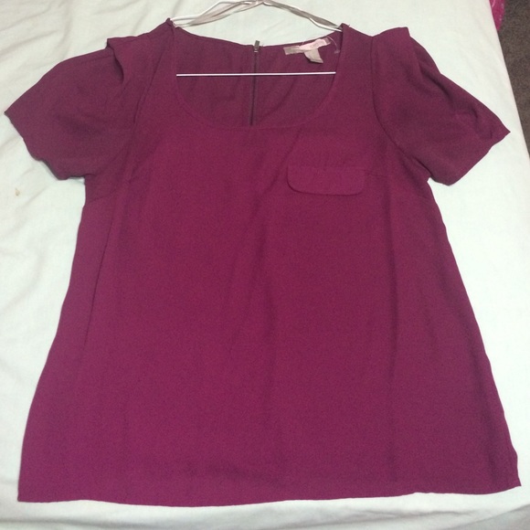 Maroon Purple Sheer Shirt