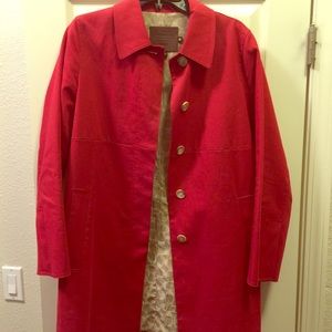 Red Coach Brand Trench Coat