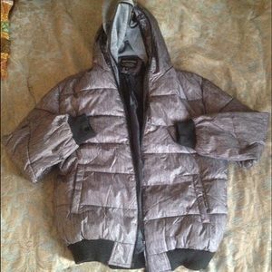 New men silver jacket down coat medium