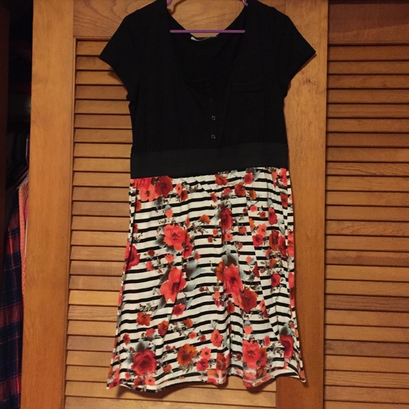 Floral striped dress
