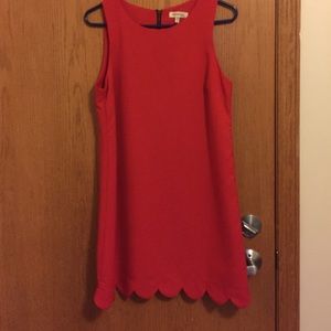 Scalloped shift dress
