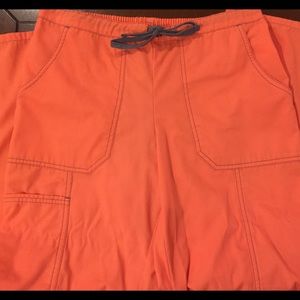 Coral colored scrub pants