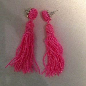 Pink Tassel Earrings