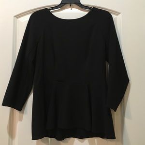 3/4 sleeve peplum blouse with zipper back!