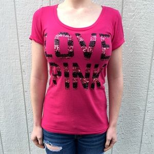 Pink sequins tee