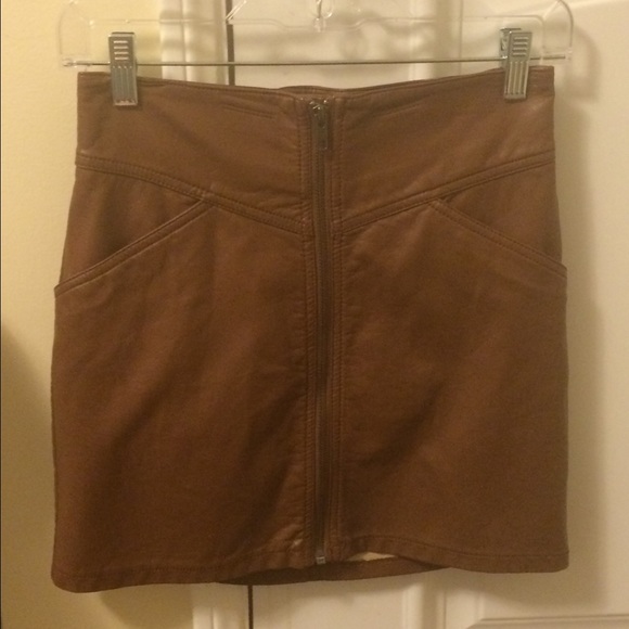 H&M Brown Leather Skirt.