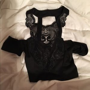 Charlotteruse black lace party top, fancy