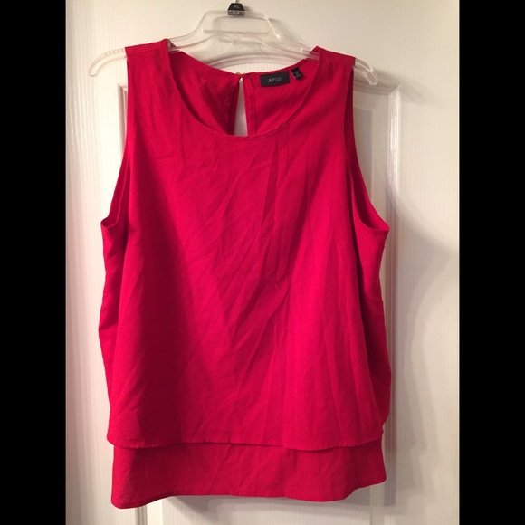 Red open back blouse