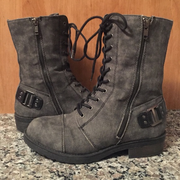 Dark Gray Combat Boots