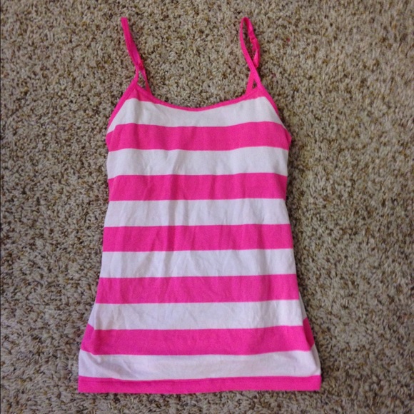 Pink and white striped top