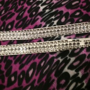 White bling belts