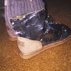 PINK sequined boots