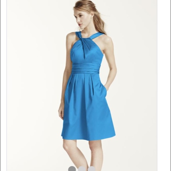 Malibu blue bridesmaid dress