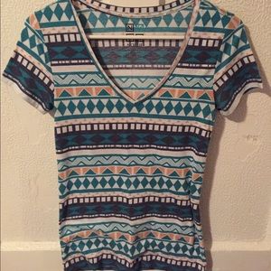 SOLD- Nollie Tribal Aztec Tee Shirt size XSMALL
