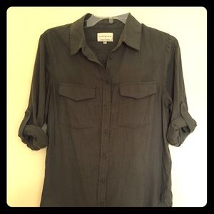 COTTON ON Olive Green button up safari shirt
