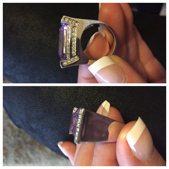 Faux amethyst cocktail ring - Picture 3 of 4