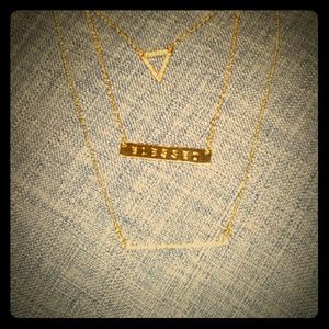 Necklace and earrings set -layered blessed