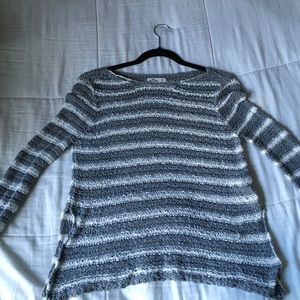 cute Hollister grey and white striped sweater