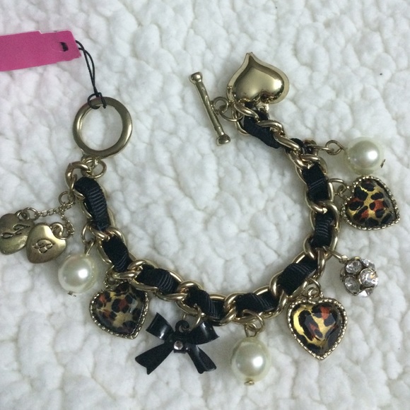 Betsey Johnson charm bracelet & ring set