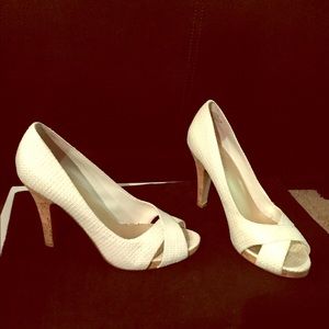 White Open Toe Heels- 3'