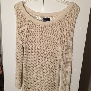 Knitted mesh sweater