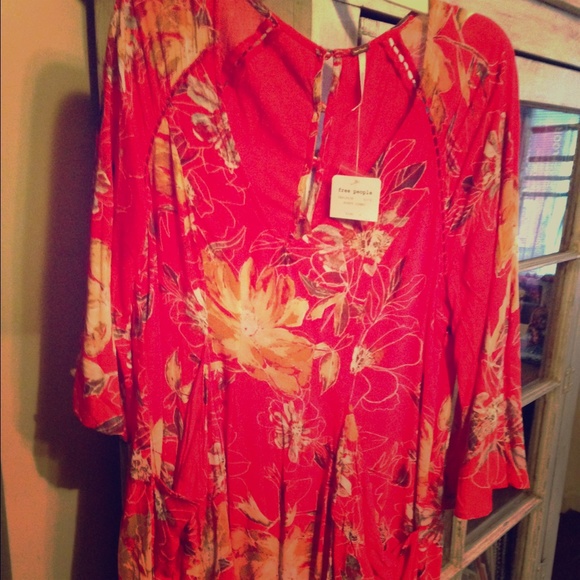 Free People Dress Size 2 Poppy Red Coral NWT