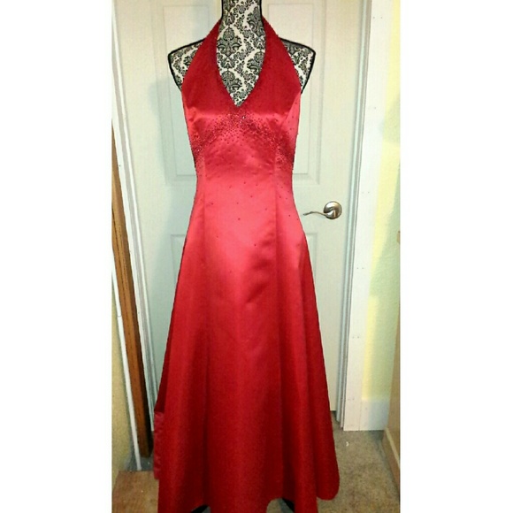 Elegant Rose Red Prom Dress