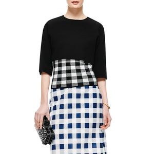 Derek Lam Black Bonded Crepe Cropped Top