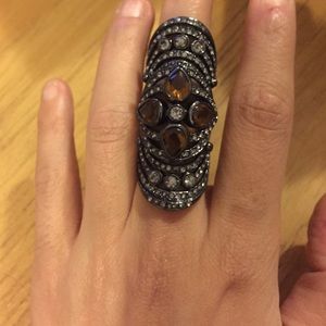 BCBG gunmetal hinge armor ring