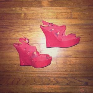 Red wedge heels!