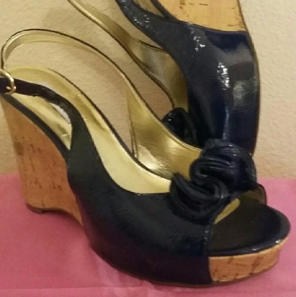 LIKE NEW-Steve Madden blue wedge shoes