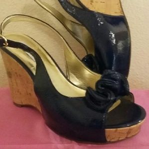 LIKE NEW-Steve Madden blue wedge shoes