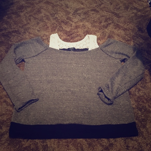Soft off the shoulder accent strap shirt