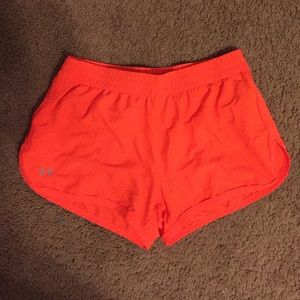 Neon Orange Under Armour Running Shorts, size M