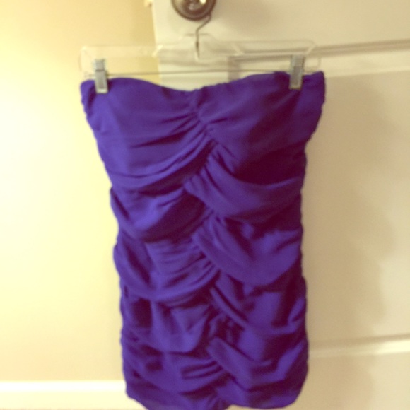 Royal Blue strapless ruched Forever 21 dress