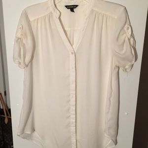 Express cream color short sleeve blouse