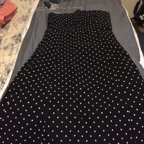 Zara polka dot strapless dress.