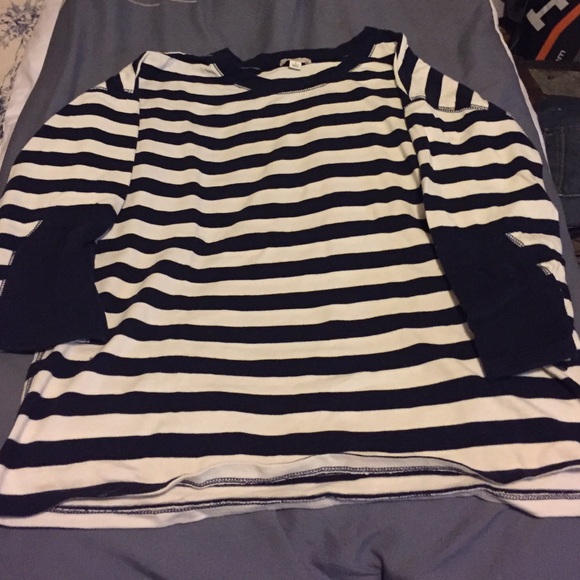 Gap navy / white 3/4 length stripped tee