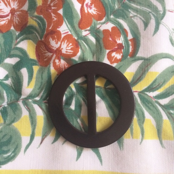 Vintage 30s 40s Black Bakelite Dress Belt Buckle