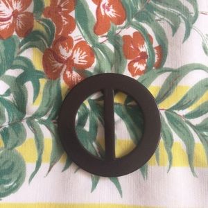 Vintage 30s 40s Black Bakelite Dress Belt Buckle