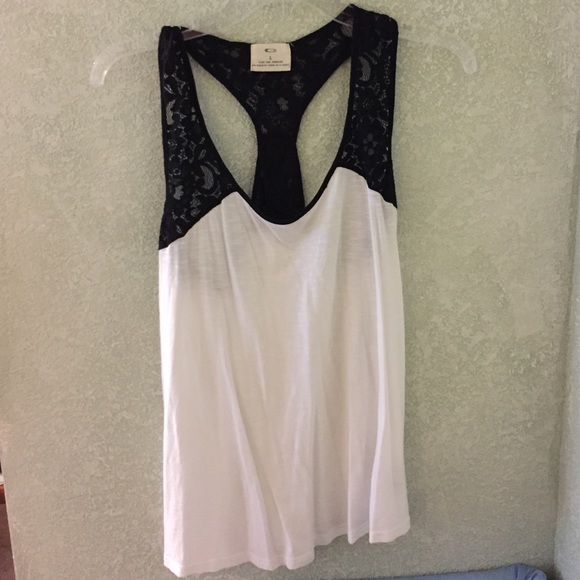 Pins and Needles black and white racerback tank