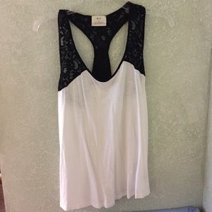 Pins and Needles black and white racerback tank